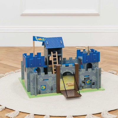 Le Toy Van Preschool Wooden Excalibur Castle with Drawbridge