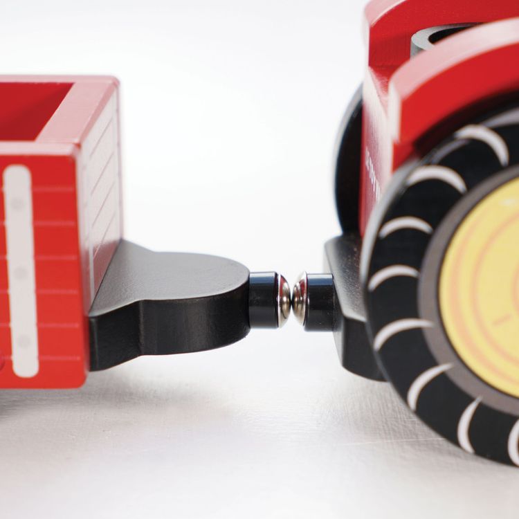 Le Toy Van Preschool Wooden Farmyard Tractor & Trailer Toy