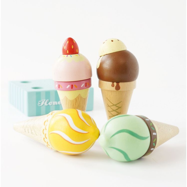 Le Toy Van Preschool Wooden Ice Cream Cones Set
