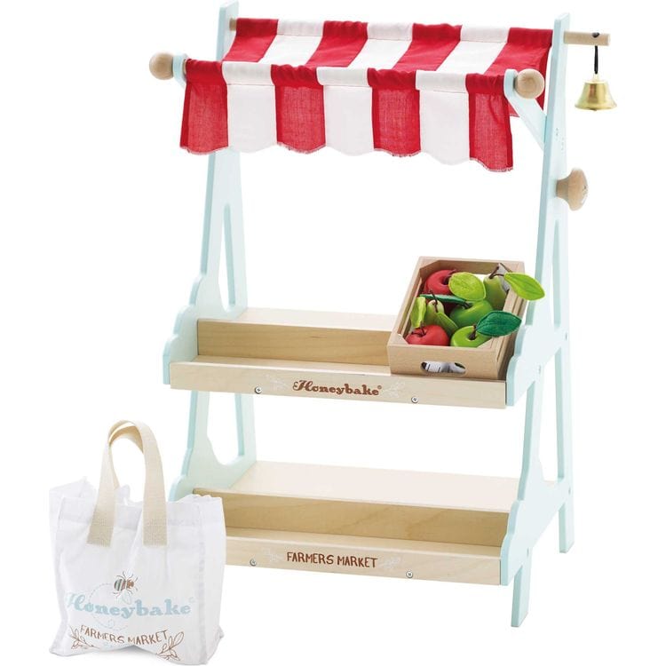 Le Toy Van Preschool Wooden Market Stall & Fruit Play Food Crate