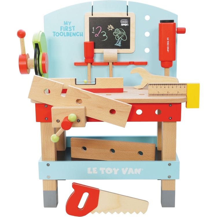 Le Toy Van Preschool Wooden Tool Bench with 20 Accessories