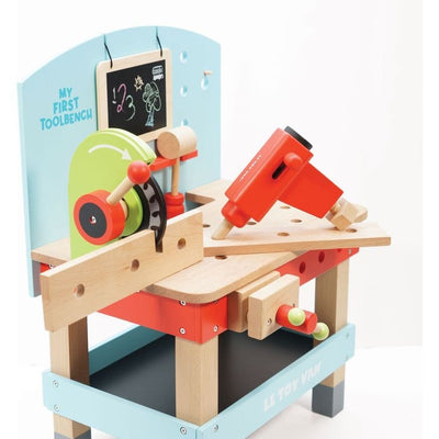 Le Toy Van Preschool Wooden Tool Bench with 20 Accessories