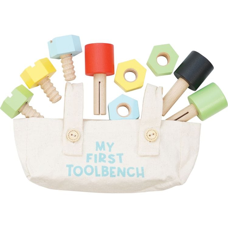 Wooden Tool Bench with 20 Accessories