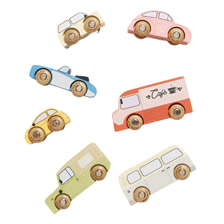 Le Toy Van Preschool Wooden Vintage Toy Cars - 7 Pieces