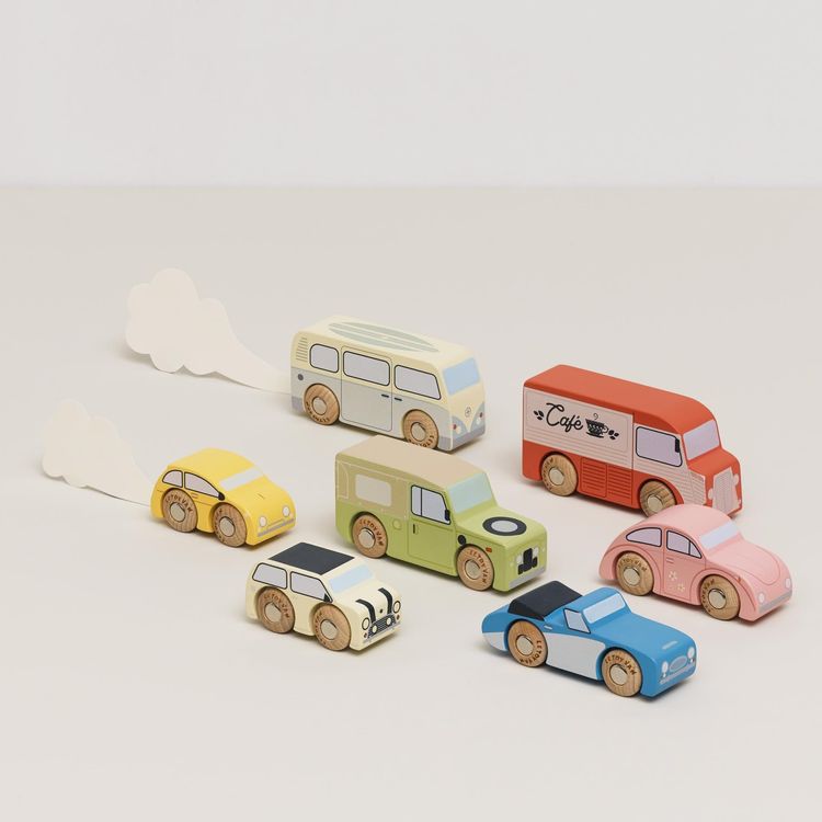Le Toy Van Preschool Wooden Vintage Toy Cars - 7 Pieces