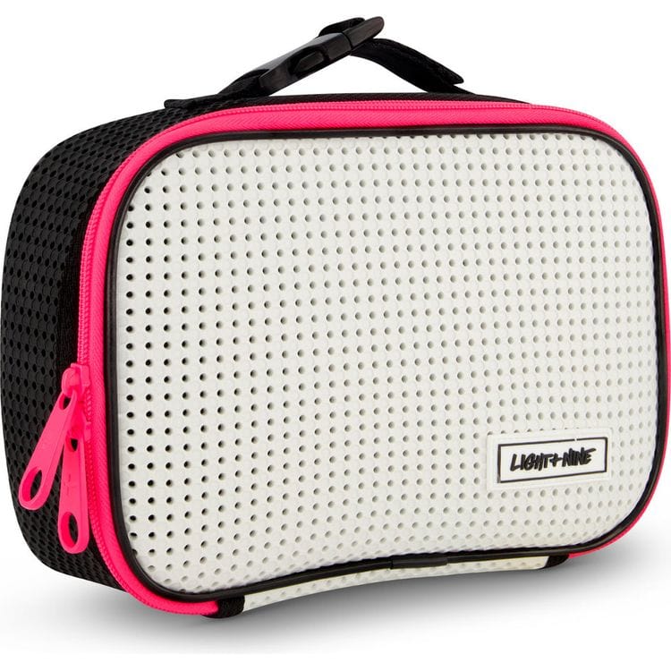 Light + Nine Trend Accessories Lunch Tote - Checkered Neon Pink