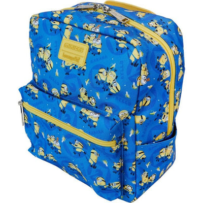 Loungefly World of Funko Despicable Me Minions All-Over Print Nylon Square Mini Backpack