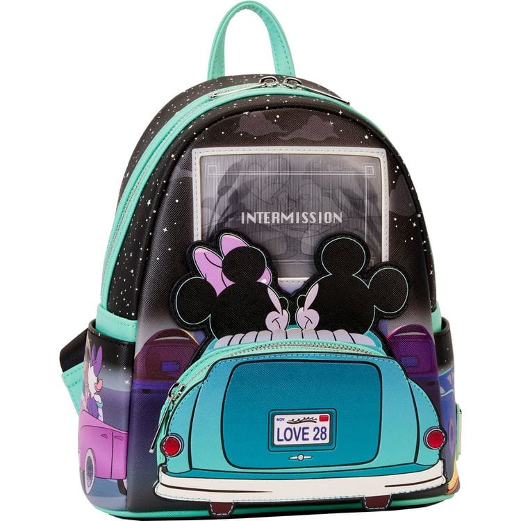 Loungefly World of Funko Mickey & Minnie Date Night Drive-In Lenticular Mini Backpack