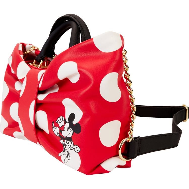 Loungefly World of Funko Minnie Mouse Rocks the Dots Classic Bow Figural Crossbody Bag