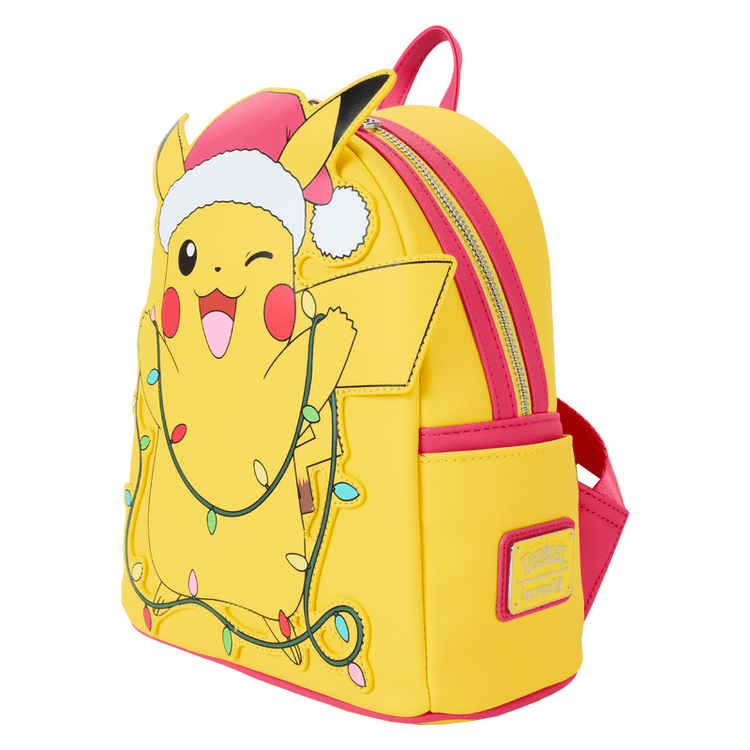 Loungefly World of Funko Pokémon Santa Pikachu Christmas Lights Light Up Mini Backpack