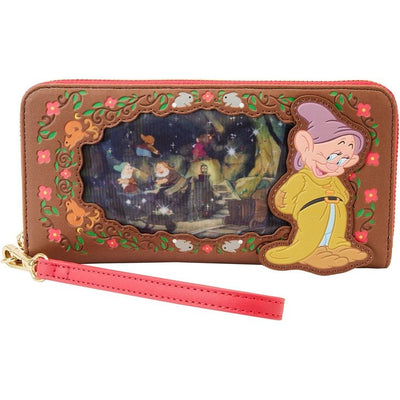 Loungefly World of Funko Snow White Lenticular Princess Series Zip Around Wristlet Wallet