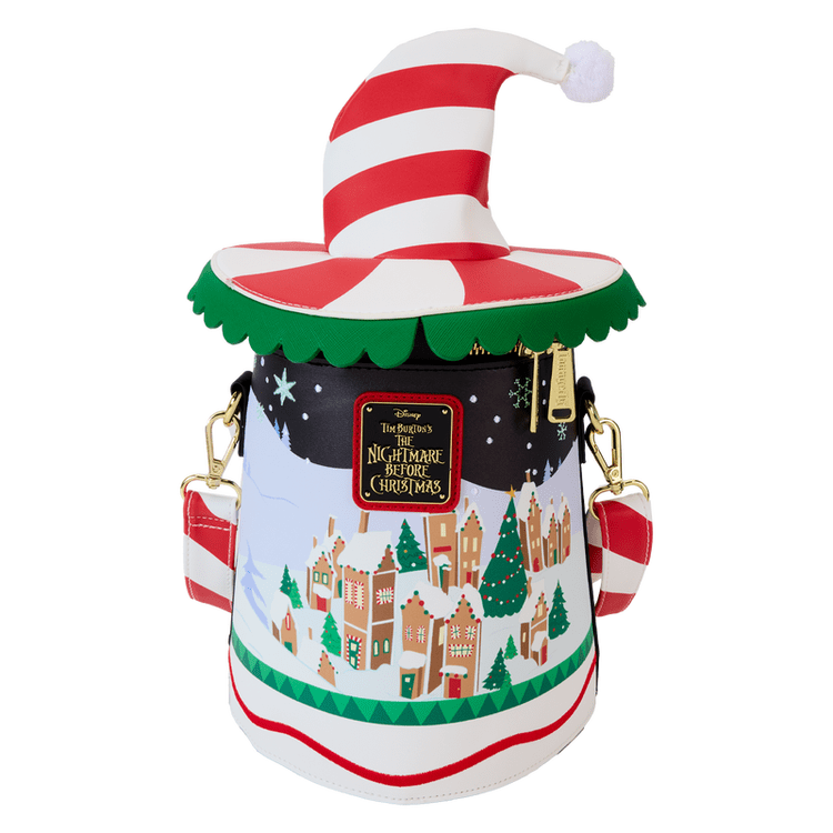 Loungefly World of Funko The Nightmare Before Christmas Candy Cane Carousel Spinning Figural Crossbody Bag