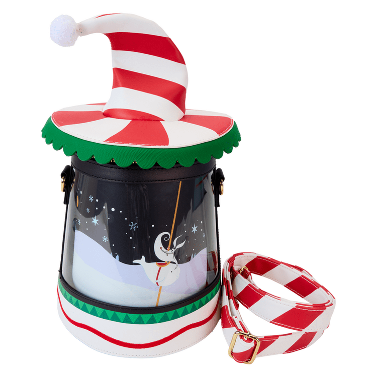 Loungefly World of Funko The Nightmare Before Christmas Candy Cane Carousel Spinning Figural Crossbody Bag