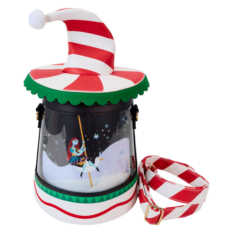 Loungefly World of Funko The Nightmare Before Christmas Candy Cane Carousel Spinning Figural Crossbody Bag