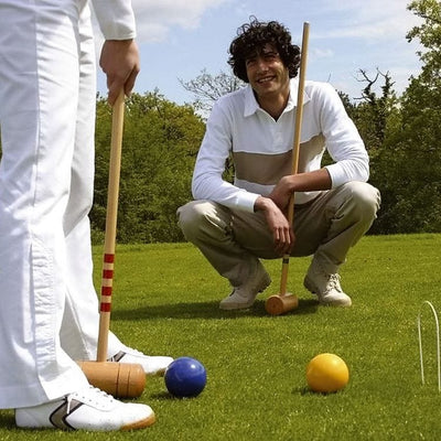 Lucio Londero Games 6 Player Croquet Set with Wooden Trolley