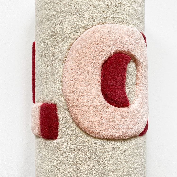 Maison Deux Room Decor Love Rug - Cream/Red