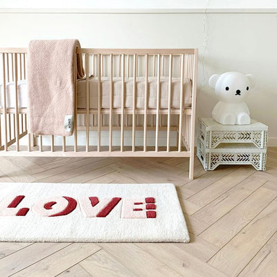 Maison Deux Room Decor Love Rug - Cream/Red