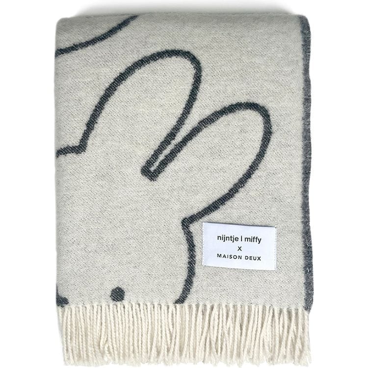 Maison Deux Room Decor Miffy Blanket - White/Black