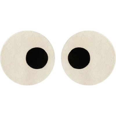 Maison Deux Room Decor Pair of Eyes Round Rug - White/Black