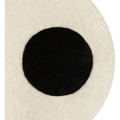 Maison Deux Room Decor Pair of Eyes Round Rug - White/Black