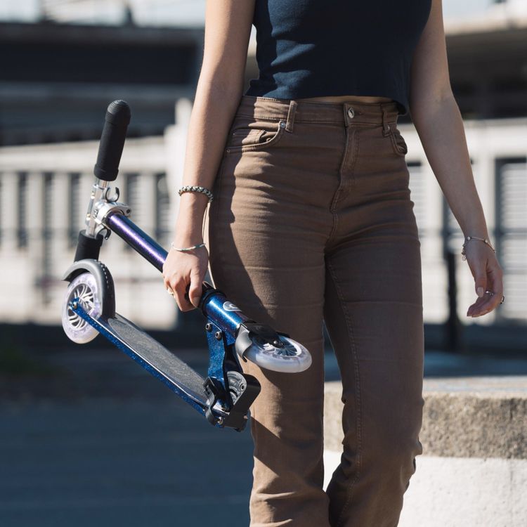 Micro Kickboard Outdoor Micro Sprite LED Pearl Scooter - Pearl Blue/Purple