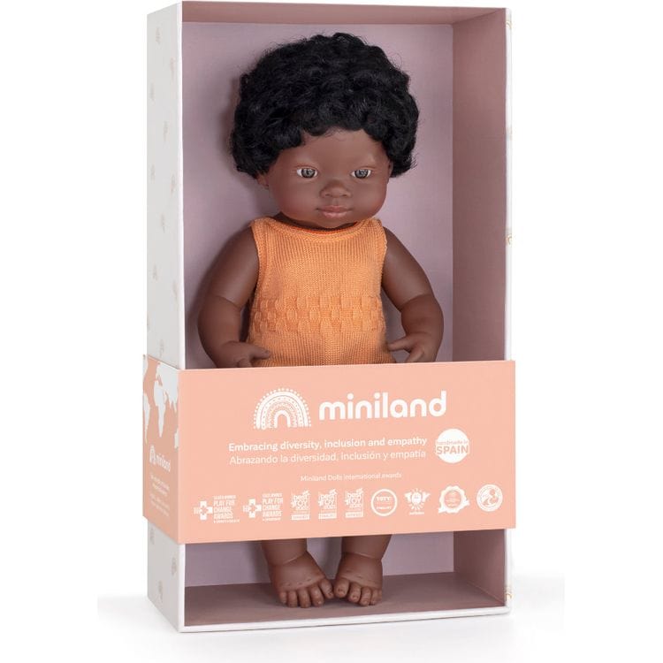 miniland Dolls 15" Baby Doll African Girl