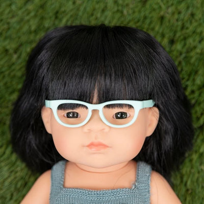 miniland Dolls 15" Baby Doll Asian Girl with Glasses