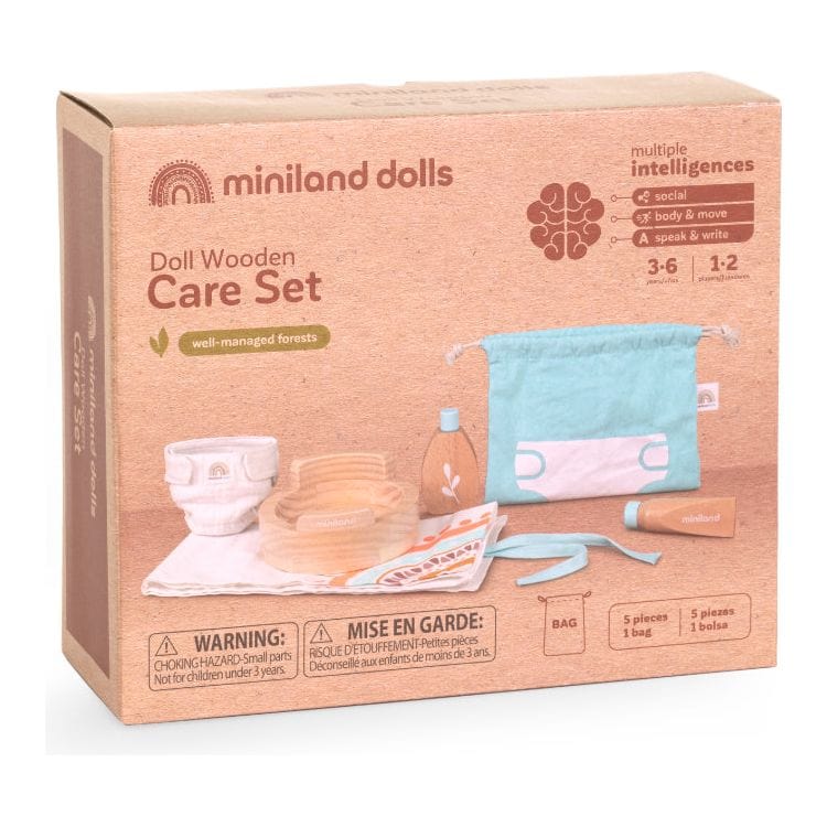 miniland Dolls Doll Wooden Care Set