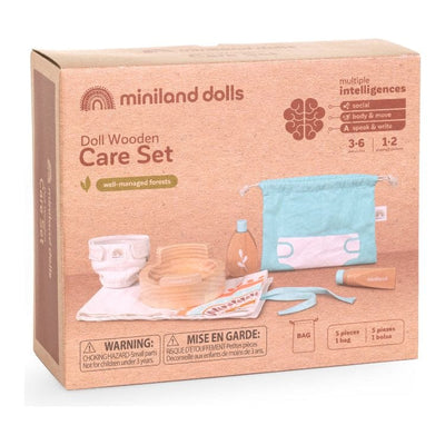 miniland Dolls Doll Wooden Care Set