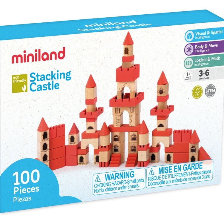 miniland Preschool Wooden Stacking Castle