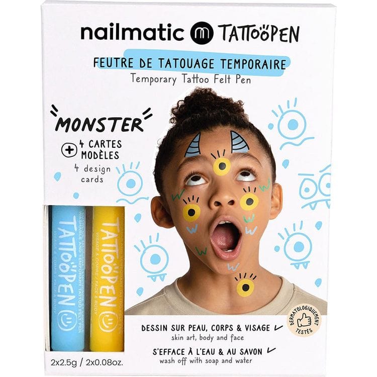 Nailmatic Trend Accessories Monster Tattoo Pen Set for Kids