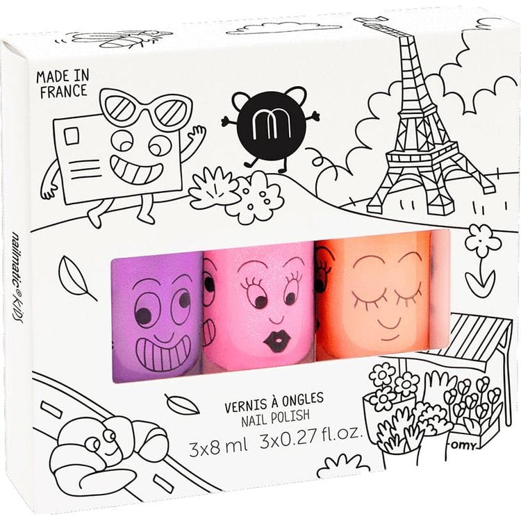 Nailmatic Trend Accessories Paris Neon Nail Polish 3 Pack for Kids