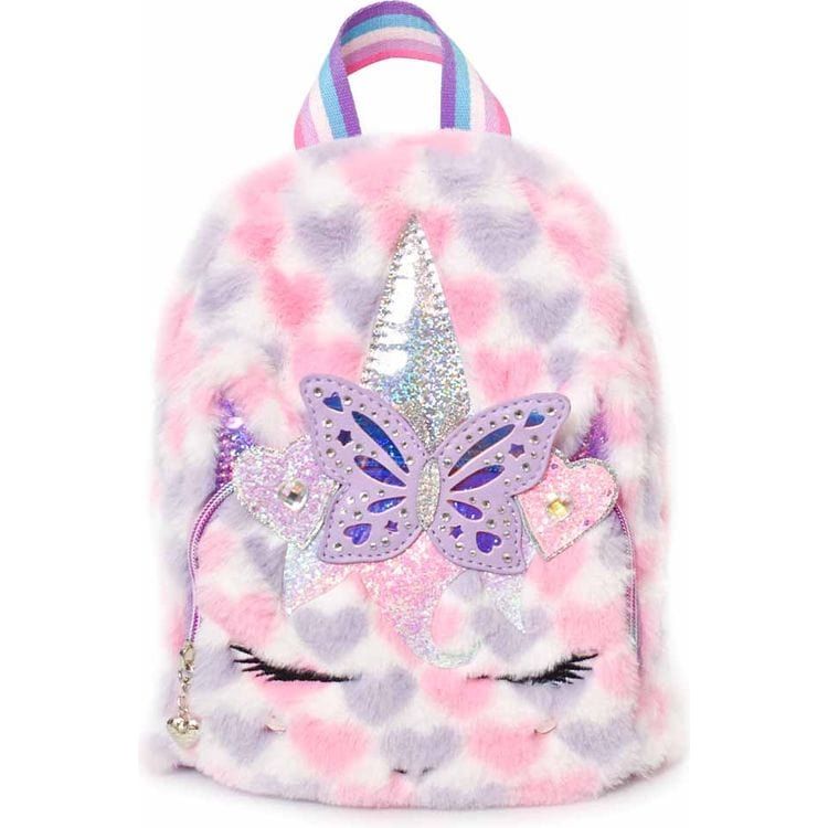 OMG Accessories Trend Accessories Gwen Butterfly Crown Heart Print Mini Backpack