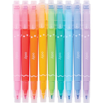 Ooly Creativity Confetti Stamp Double Ended Markers - Set of 9