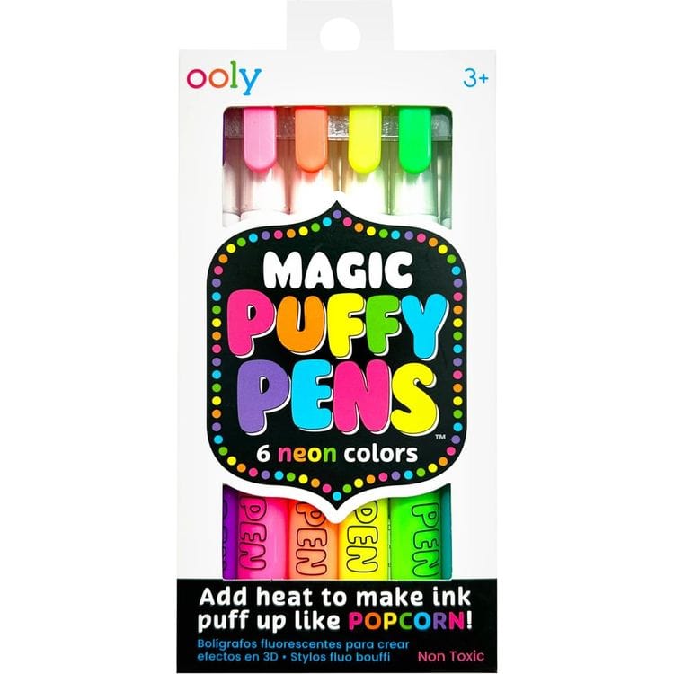 Ooly Creativity Magic Neon Puffy Pens - 6 Pack