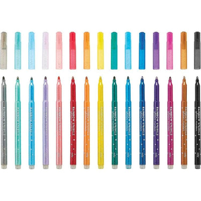 Ooly Creativity Rainbow Sparkle Glitter Markers - Set of 15