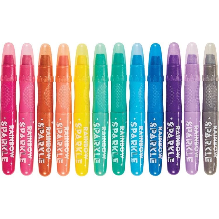 Ooly Creativity Rainbow Sparkle Metallic Watercolor Gel Crayons - Set of 12