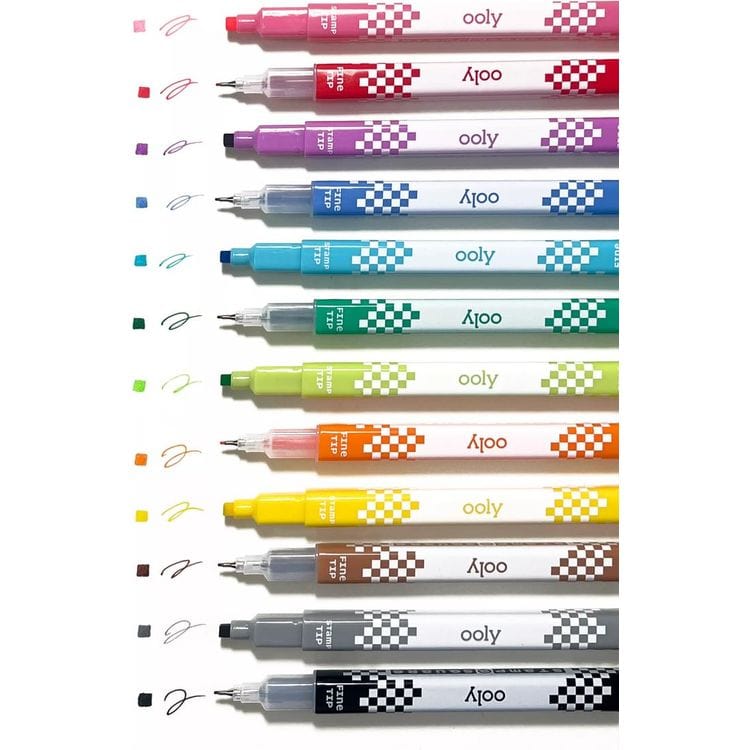 Ooly Creativity Stamp-A-Square Double Ended Markers (Set of 12)