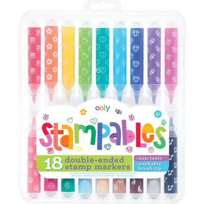 Ooly Creativity Stampables Double Ended Stamp Markers - Set of 18