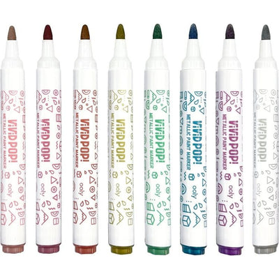 Ooly Creativity Vivid Pop! Water-Based Paint Markers - Metallic (Set of 8)