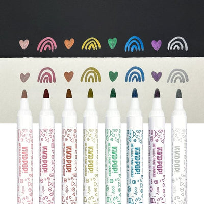 Ooly Creativity Vivid Pop! Water-Based Paint Markers - Metallic (Set of 8)