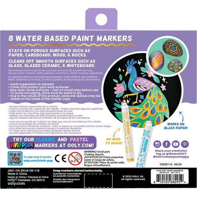 Ooly Creativity Vivid Pop! Water-Based Paint Markers - Metallic (Set of 8)