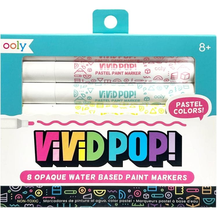 Ooly Creativity Vivid Pop! Water-Based Paint Markers - Pastel (Set of 8)