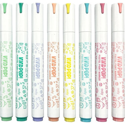 Ooly Creativity Vivid Pop! Water-Based Paint Markers - Pastel (Set of 8)