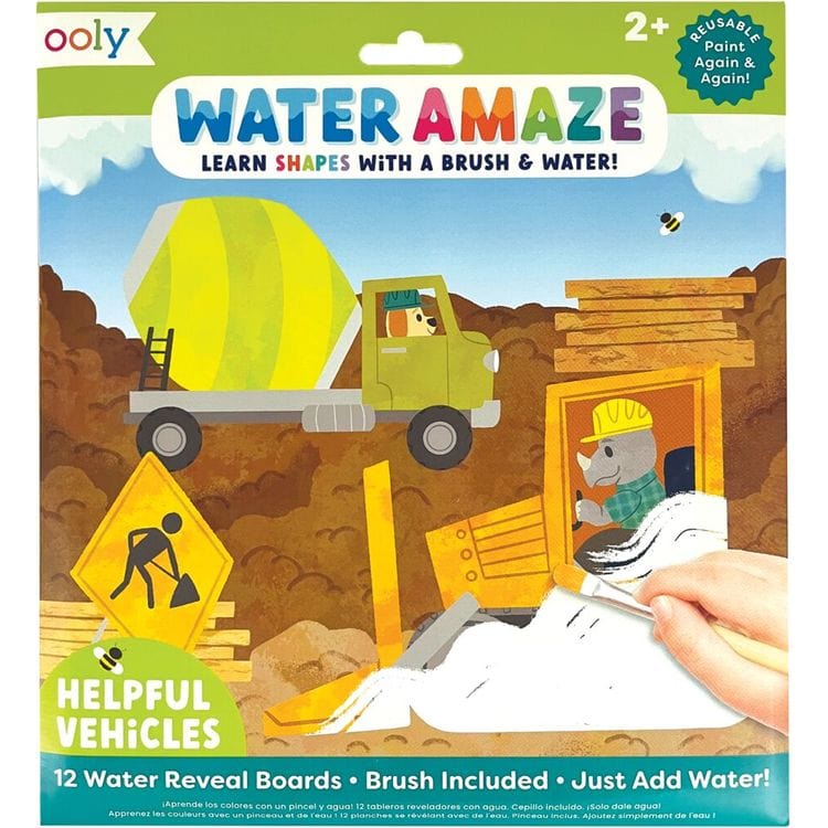 Ooly Creativity Water Amaze Water Reveal Boards - Helpful Vehicles 13 Piece Set