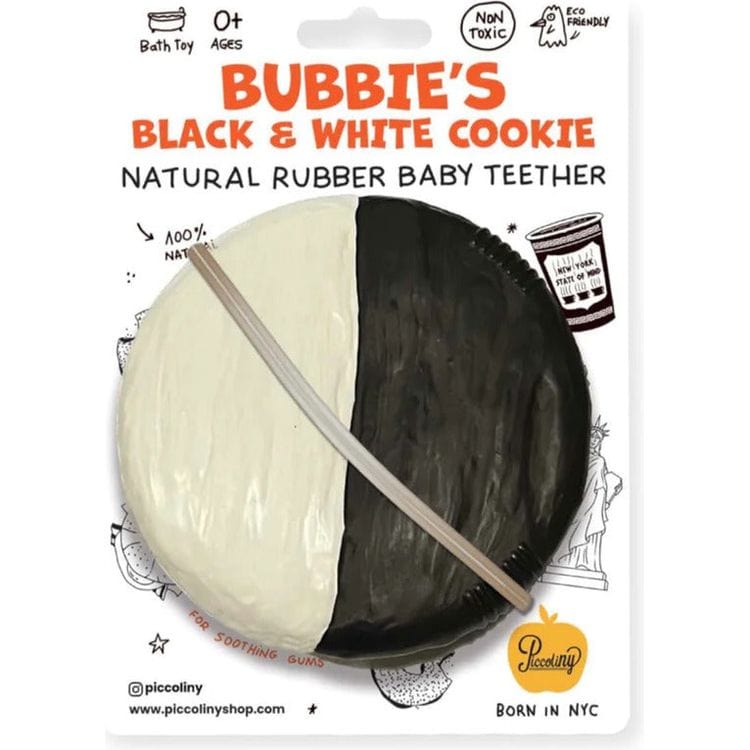 PiccoliNY Infants Bubbies Black And White Cookie Teether