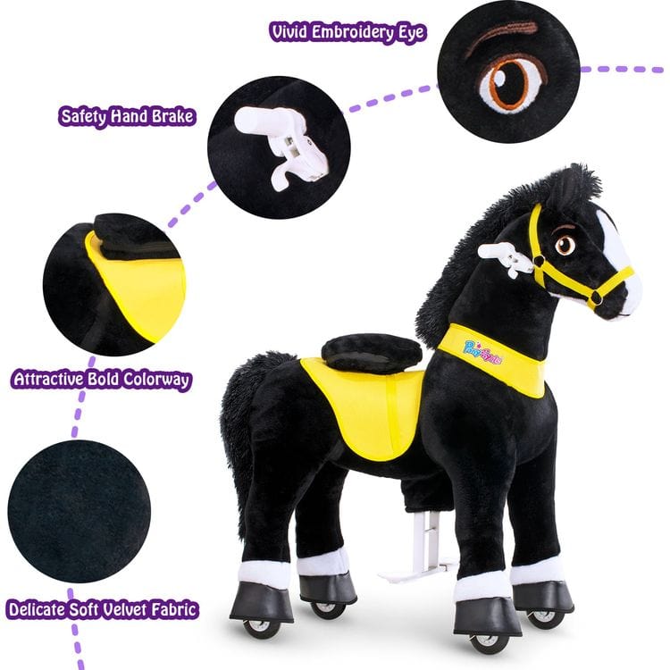 PonyCycle, Inc. Outdoor Black Ride-On Horse - Ages 4-9