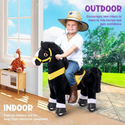 PonyCycle, Inc. Outdoor Black Ride-On Horse - Ages 4-9