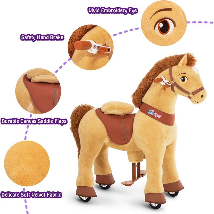 PonyCycle, Inc. Outdoor Light Brown Ride-On Horse - Ages 4-9