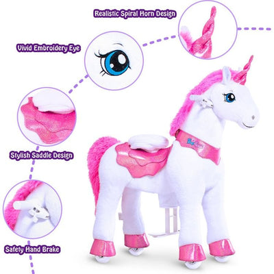 PonyCycle, Inc. Outdoor Pink Ride-On Unicorn - Ages 4-9